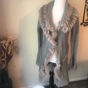 CHOICE of 2 colors of luxurious fur sweater jacket